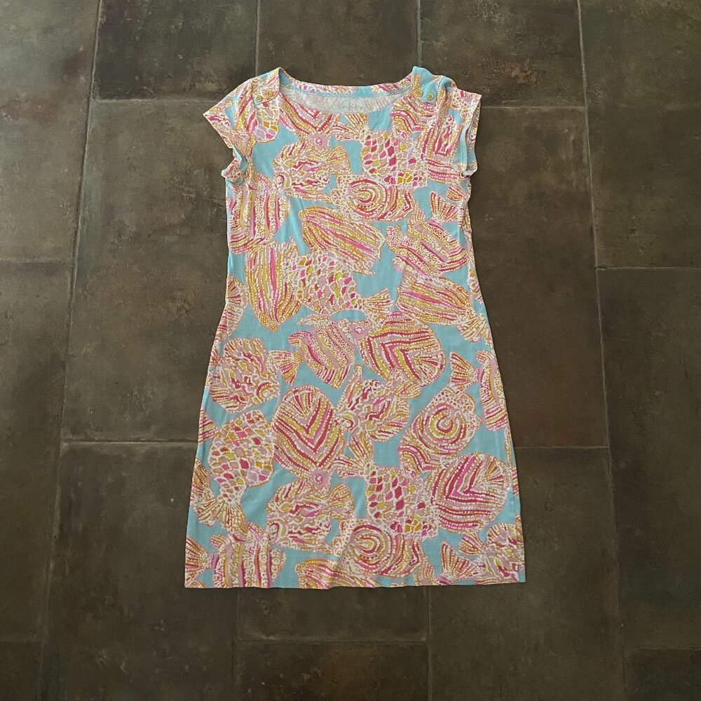 Lilly Pulitzer Loren Breakwater Blue Tini Bikini Dress Sz M